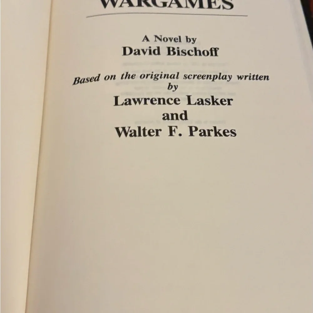 WarGames by David Bischoff Copyright 1983 Hadcover Book